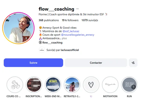 Profil Instagram après UPVIS GROUP